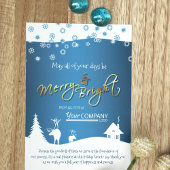 Invitation Turquoise, Flammes de neige et rennes blancs, Logo