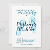 Invitation Turquoise Flip Flops Beach Wedding (Devant)