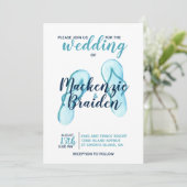 Invitation Turquoise Flip Flops Beach Wedding (Debout devant)