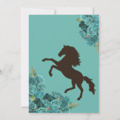 Invitation Turquoise Floral Charro Ranch Ouest Quinceanera (Dos)