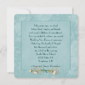 Invitation Turquoise Floral Embossé Mariage Vow Renouvellemen (Devant)