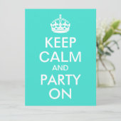 Invitation Turquoise Gardez le calme et continuer (Debout devant)