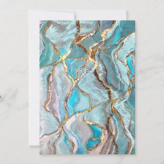 Invitation Turquoise Geode Kintsugi