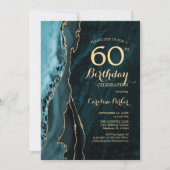 Invitation Turquoise Gold Agate 60e anniversaire (Devant)