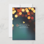 Invitation Turquoise Gold Bokeh Light EAT Boire être marié Ma (Dos)