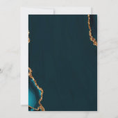 Invitation Turquoise & Gold Funeral Célébrer la vie (Dos)