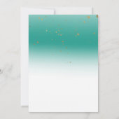 Invitation Turquoise & Gold Modern Glam SWEET 16 Anniversaire (Dos)