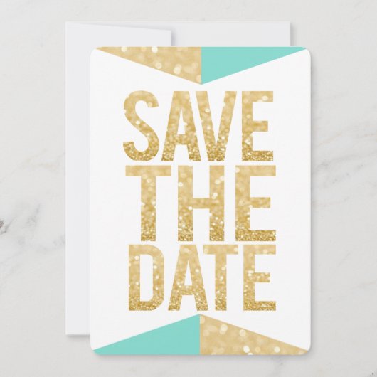 Invitation Turquoise Gold Parties scintillant Aztec Enregistr (Devant)