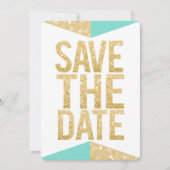 Invitation Turquoise Gold Parties scintillant Aztec Enregistr (Devant)