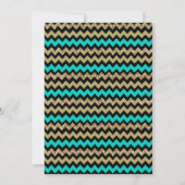 Invitation Turquoise & Gold Parties scintillant Chevron New Y (Dos)