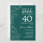 Invitation Turquoise Green Surprise 40e anniversaire (Devant)