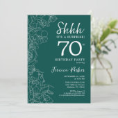 Invitation Turquoise Green Surprise 70e anniversaire (Debout devant)