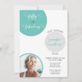 Invitation Turquoise Grey 50 et Fabuleux anniversaire (Devant)