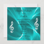 Invitation Turquoise Hearts Sweet 16 Anniversaire (Dos)