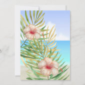 Invitation Turquoise hibiscus tropique Palm Beach fête d'anni (Dos)