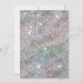 Invitation Turquoise Holo Diamond Studded Foil 21e anniversai (Dos)