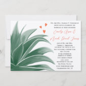 Invitation Turquoise Jardin rustique Pays Mariage Succulent (Devant)