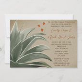 Invitation Turquoise Jardin rustique Pays Mariage Succulent (Devant)