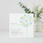 Invitation Turquoise Jaune Dandelions Amour Mariage Inviter (Debout devant)