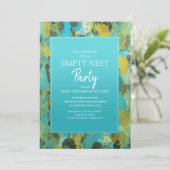 Invitation Turquoise Jaune Green Abstrait vierge fête de nid (Debout devant)