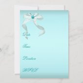 Invitation Turquoise Jewel Bow Joli White Sweet sixteen Party (Dos)