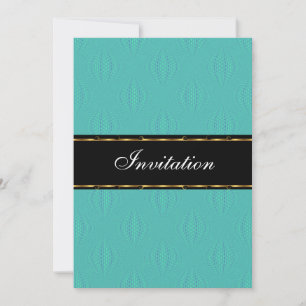 Invitation Turquoise Lanterns Gold Black Anniversaire