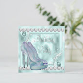 Invitation Turquoise Lavande violet haute talon chaussure fêt (Debout devant)