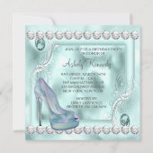 Invitation Turquoise Lavande violet haute talon chaussure fêt (Dos)