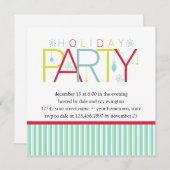 Invitation Turquoise Lime rose foncé FêteInvitation (Devant / Derrière)