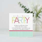 Invitation Turquoise Lime rose foncé FêteInvitation (Debout devant)