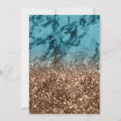 Invitation Turquoise Marbre Bronze Parties scintillant Arche  (Dos)