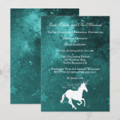 Invitation Turquoise Mariage de la licorne Dîner de répétitio (Devant / Derrière)