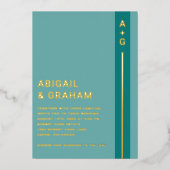 Invitation turquoise Mariage Foil (Recto)