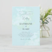 Invitation Turquoise Mariage moderne Les deux parents (Debout devant)