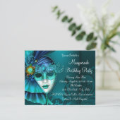 Invitation Turquoise Masquerade Mascarade Mascarade Mascarade (Debout devant)