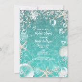 Invitation Turquoise mer enchantée Starfish & bulles Bride (Devant)