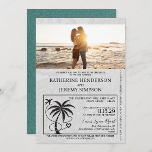 Invitation Turquoise Mexique Mariage de passeport