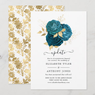 Invitation Turquoise - Mise à jour Turquoise et or Floral Mar