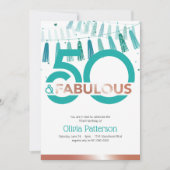 Invitation Turquoise moderne 50 et fabuleux 50 anniversaire (Devant)