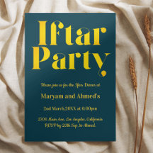 Turquoise moderne Blue et Gold Iftar Party