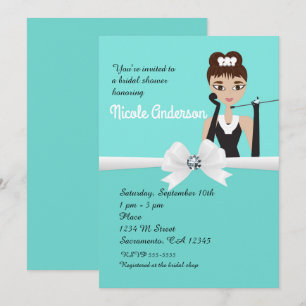 Invitation Turquoise Moderne Élégant Cadeau de Mariage Chic