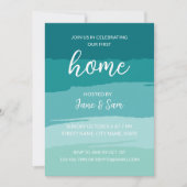 Invitation Turquoise Moderne Élégant New Home House House Fêt (Devant)