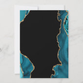 Invitation Turquoise moderne et or Agate Pierre Mariage Invit (Dos)