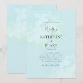 Invitation Turquoise Moderne Mariage parents mariés (Devant / Derrière)