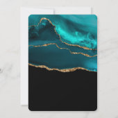 Invitation Turquoise moderne & Or Agate Pierre Mariage Abstra (Dos)