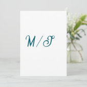 Invitation Turquoise monogramme nom de couple de mariage simp (Debout devant)