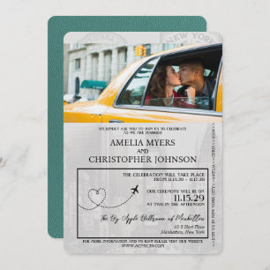 Invitation Turquoise New York City Passport Mariage