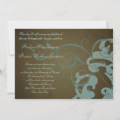 Invitation turquoise noble de remous de brun de (Dos)