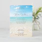 Invitation turquoise Ocean A Beach paradis douche nuptiale (Debout devant)