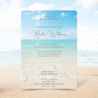 Invitation turquoise Ocean A Beach paradis douche nuptiale